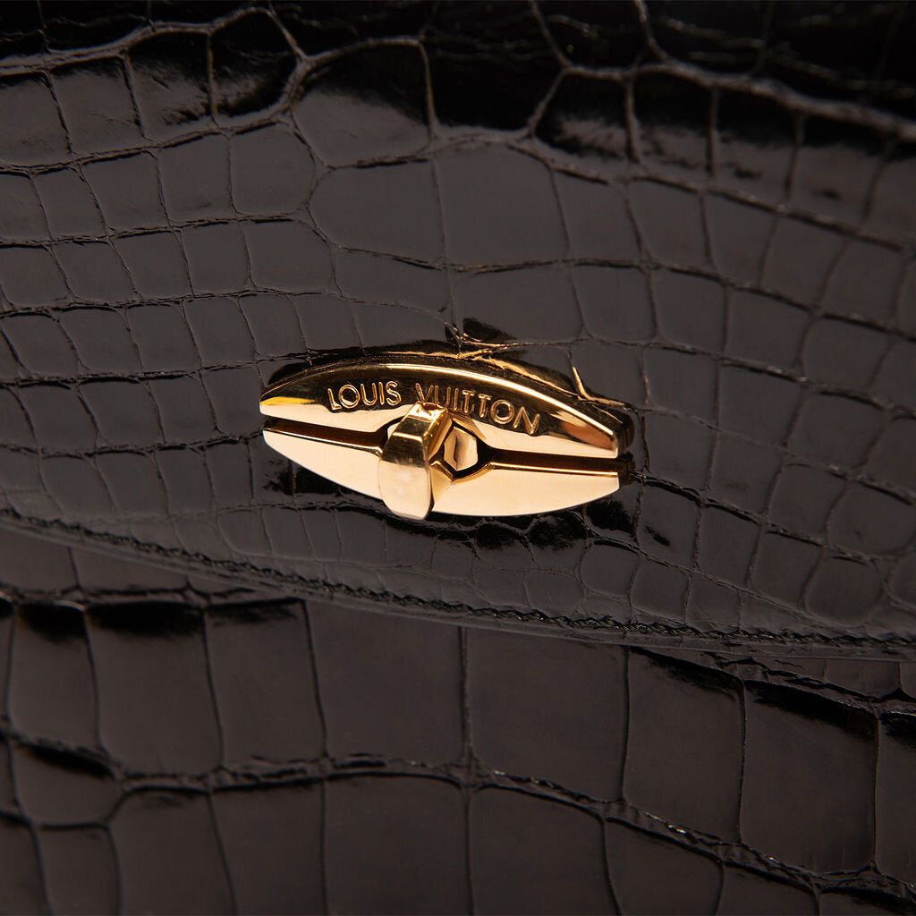Louis Vuitton Black Alligator Top Handle Bag