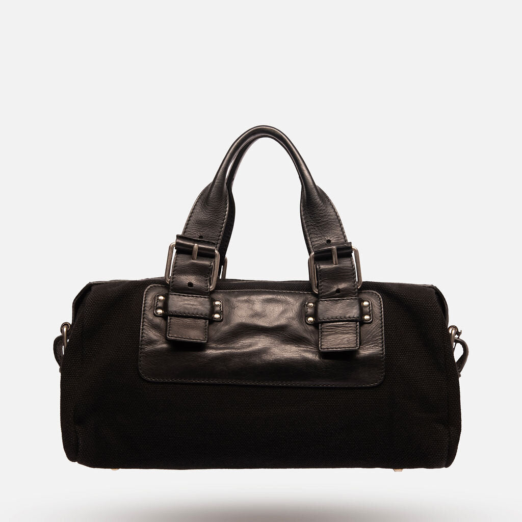Chloe Black Canvas Boston Bag