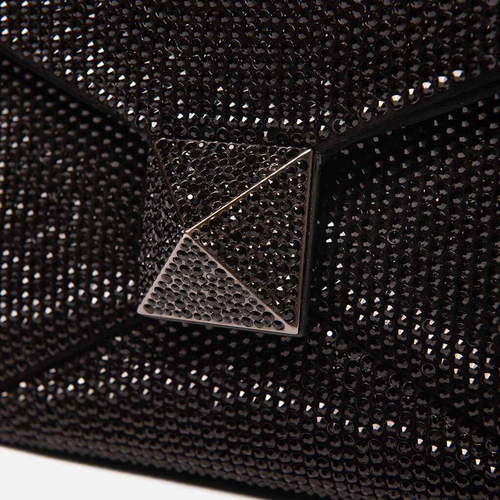 Valentino Black Crystal One Stud Clutch