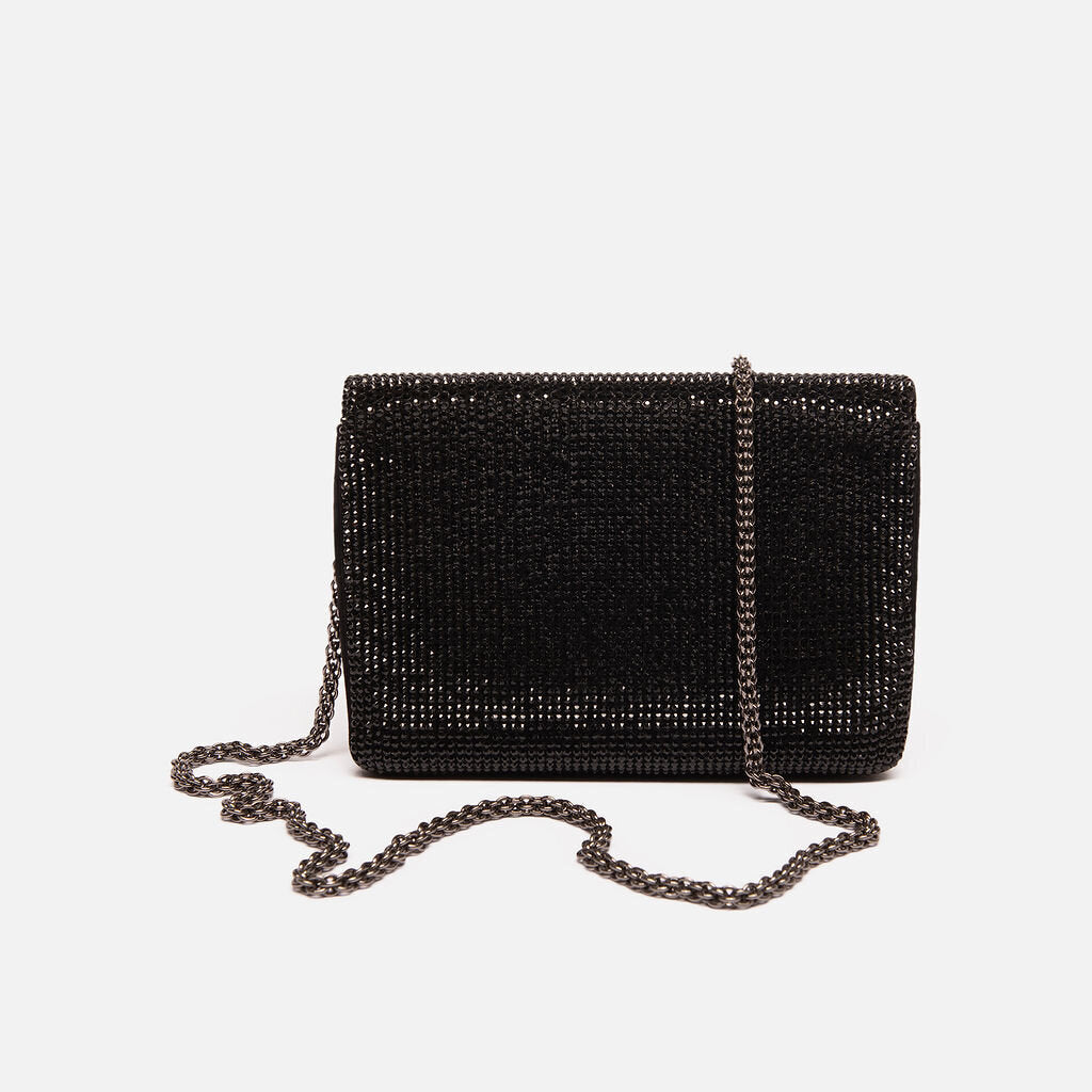 Valentino Black Crystal One Stud Clutch