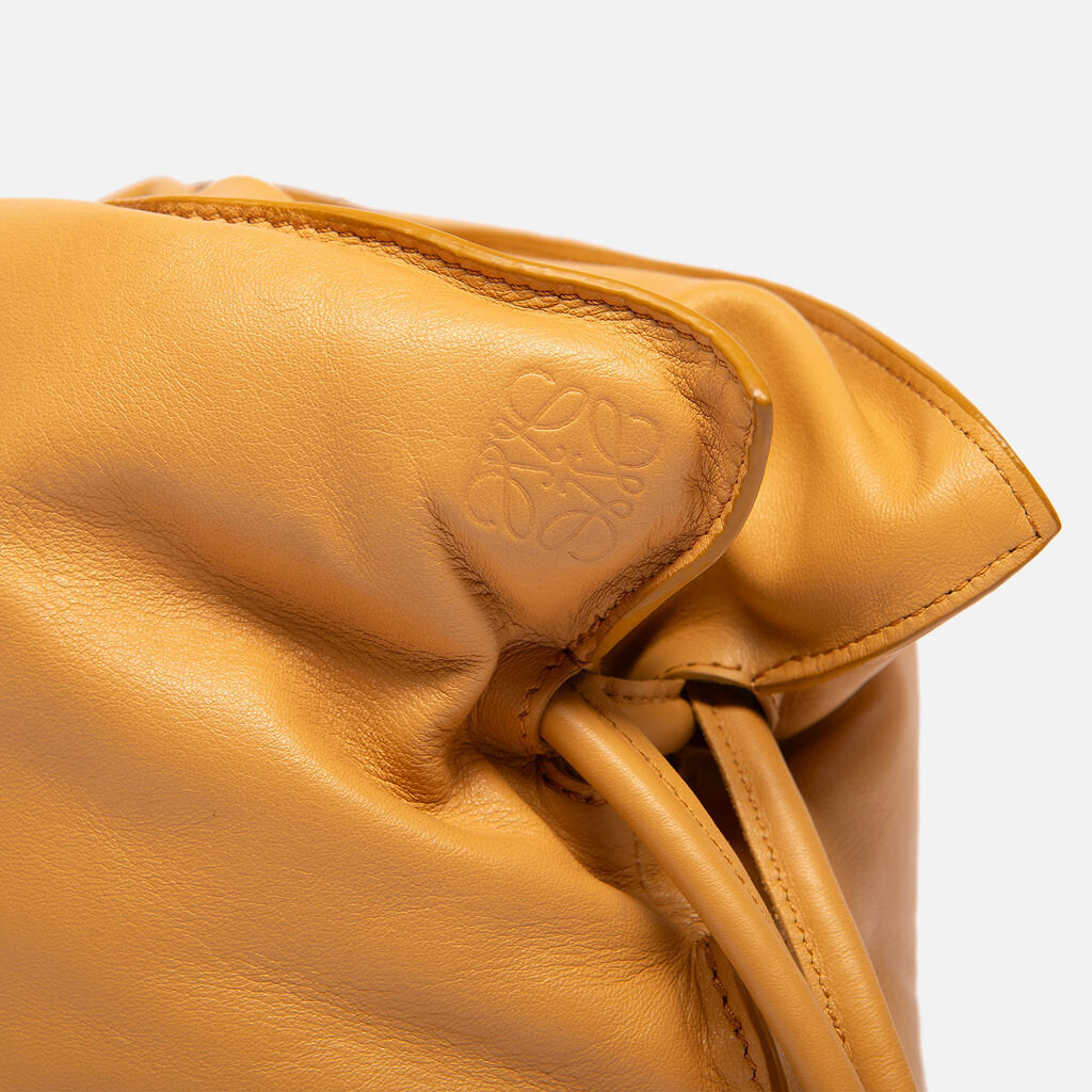 Loewe Mustard Leather Flamenco Clutch Bag