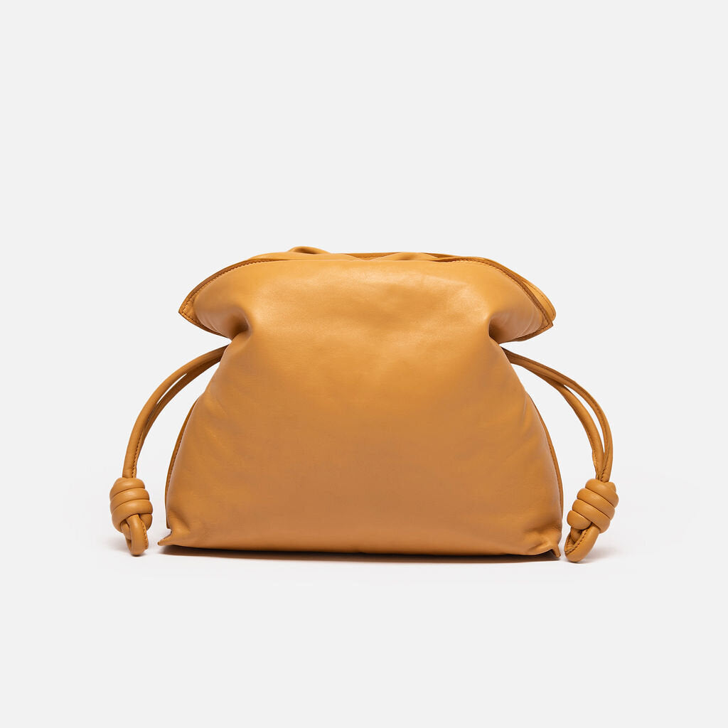 Loewe Mustard Leather Flamenco Clutch Bag