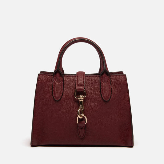 Gucci Burgundy Leather Clasp Front 2 Way Bag