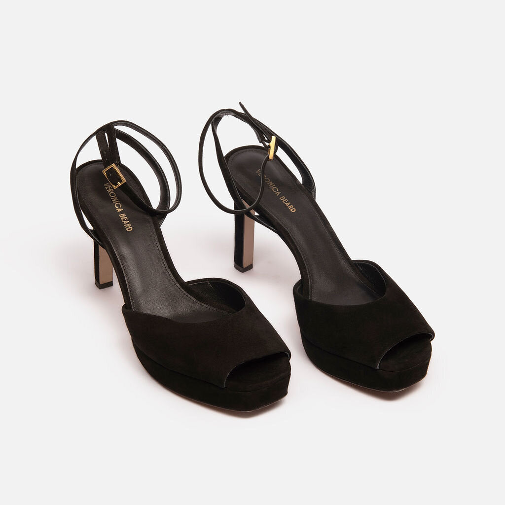 Veronica Beard Black Suede Platform Heel
