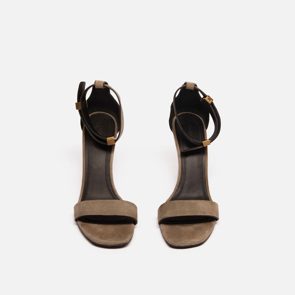 Celine Sage/Grey Suede Heels