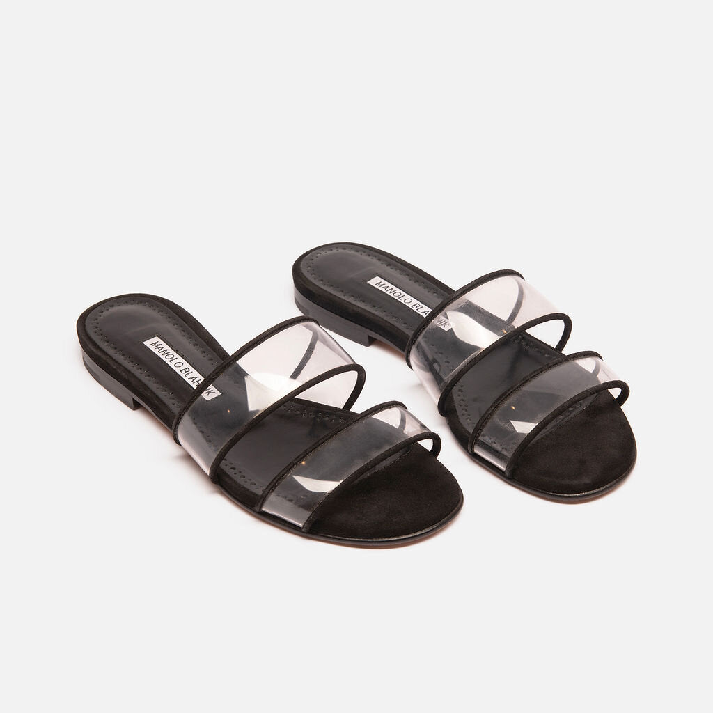 Manolo Blahnik Black PVC Sandal