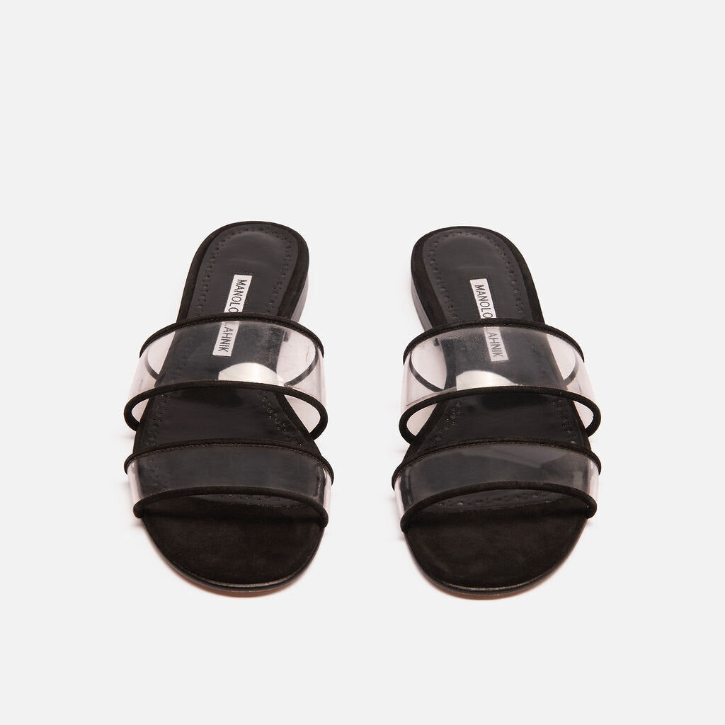 Manolo Blahnik Black PVC Sandal