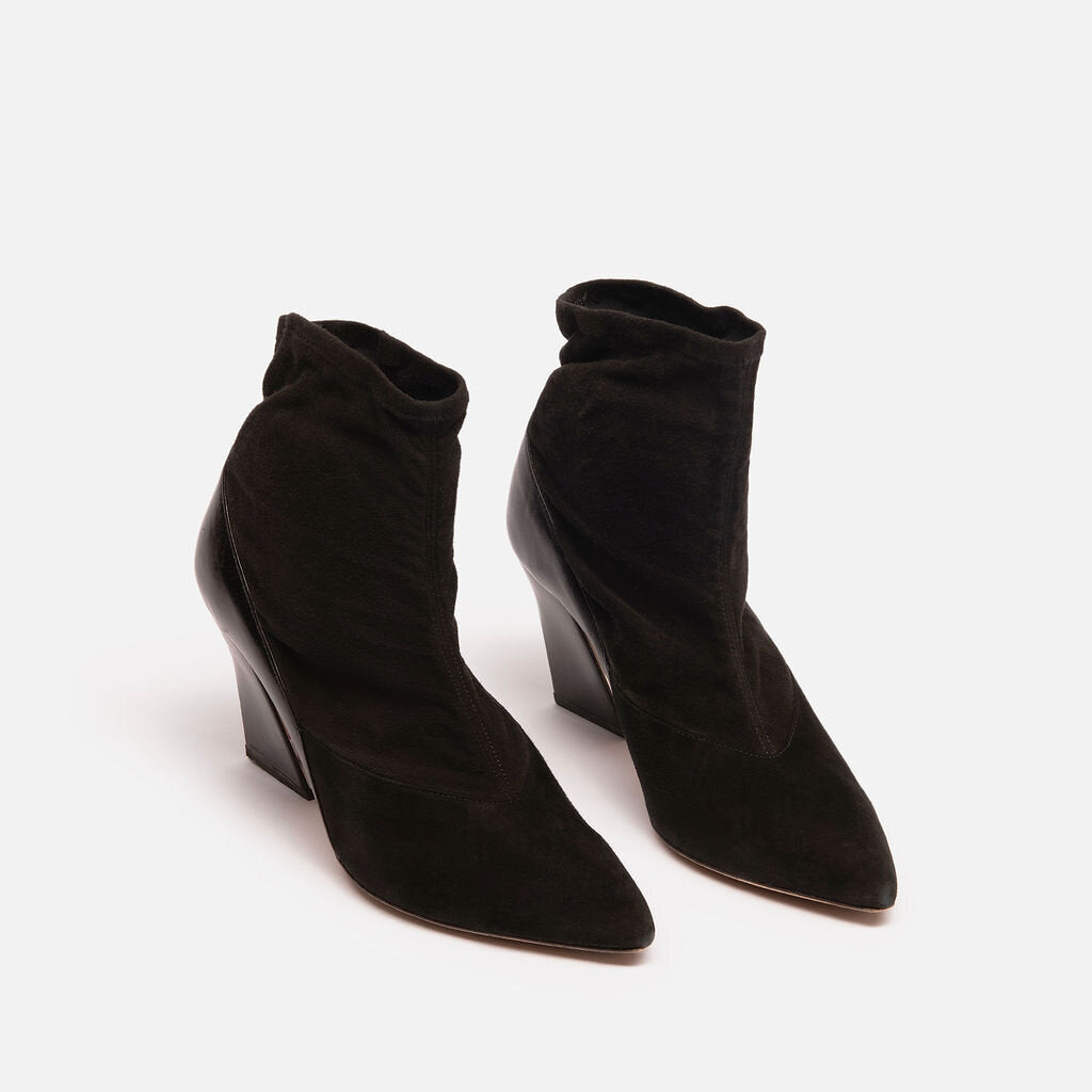Iro Black Leather Suede Ankle Boot, 39