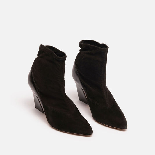 Iro Black Leather Suede Ankle Boot, 39