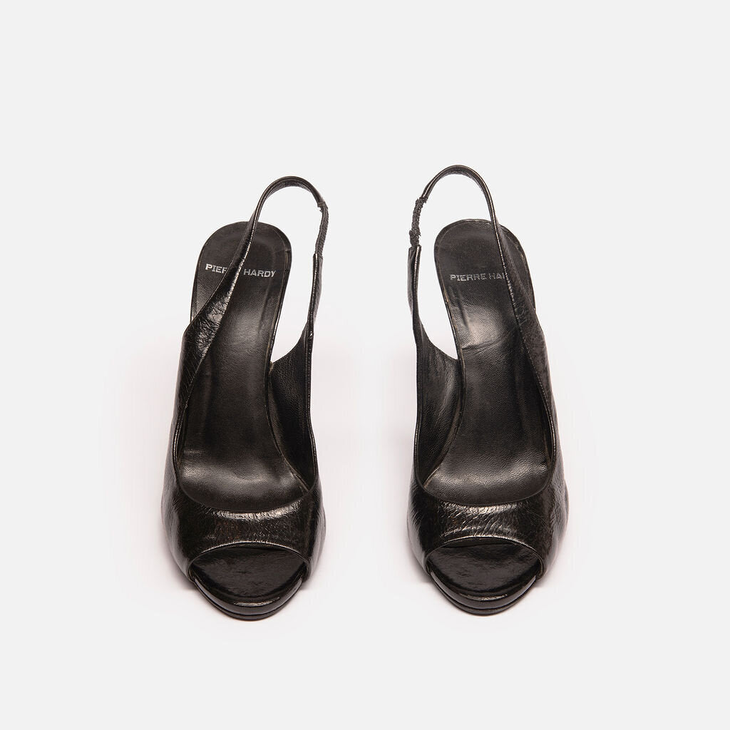 Pierre Hardy Black Leather Slingback Pumps (38.5)