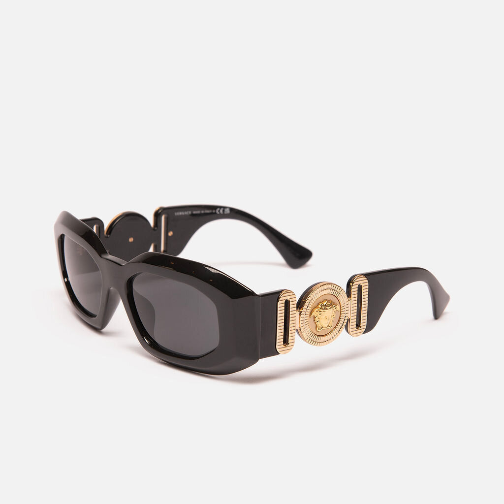 Versace Black Square Frame w/Gold Medusa