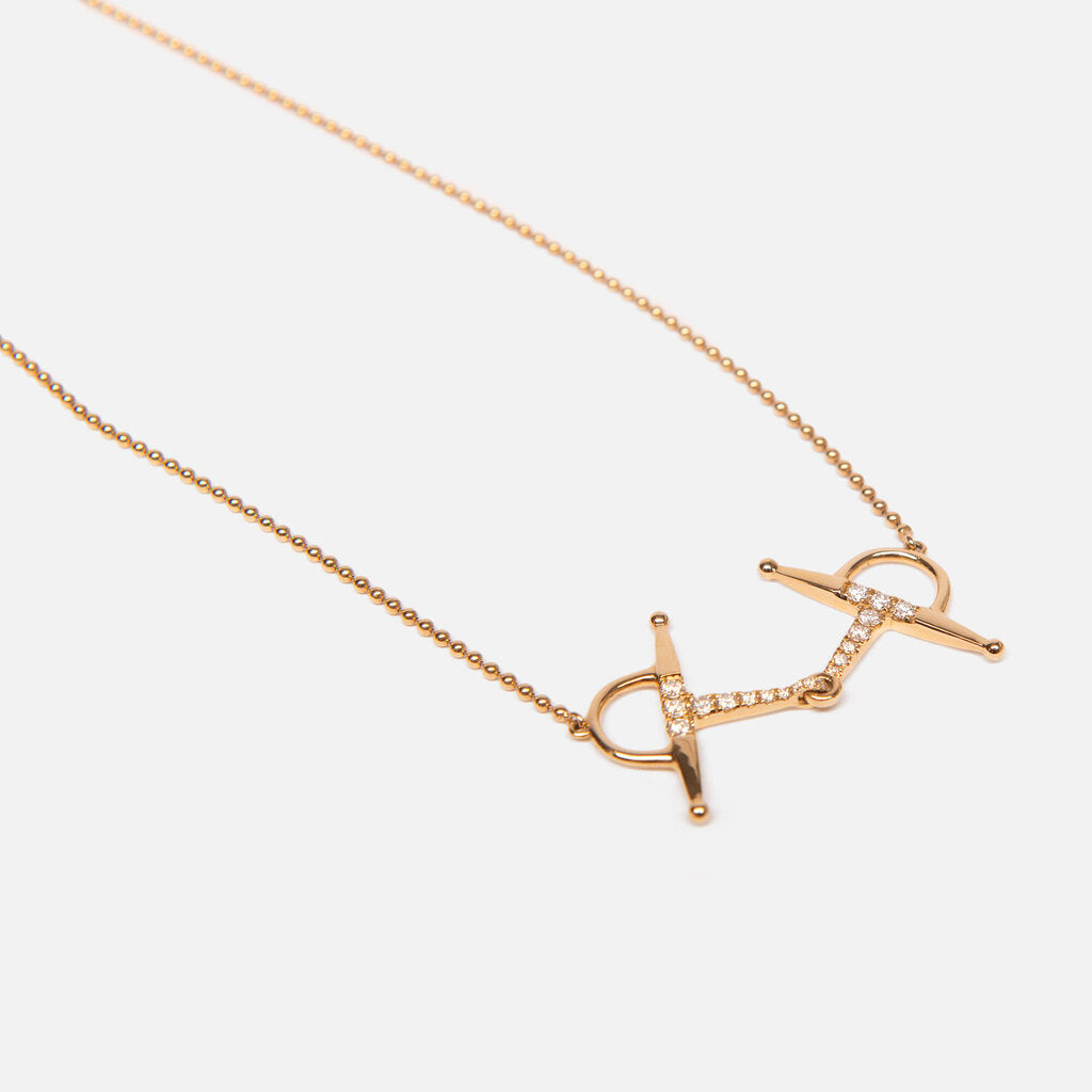 Graziela Gems Gold 18k Solo Diamond Bit Necklace