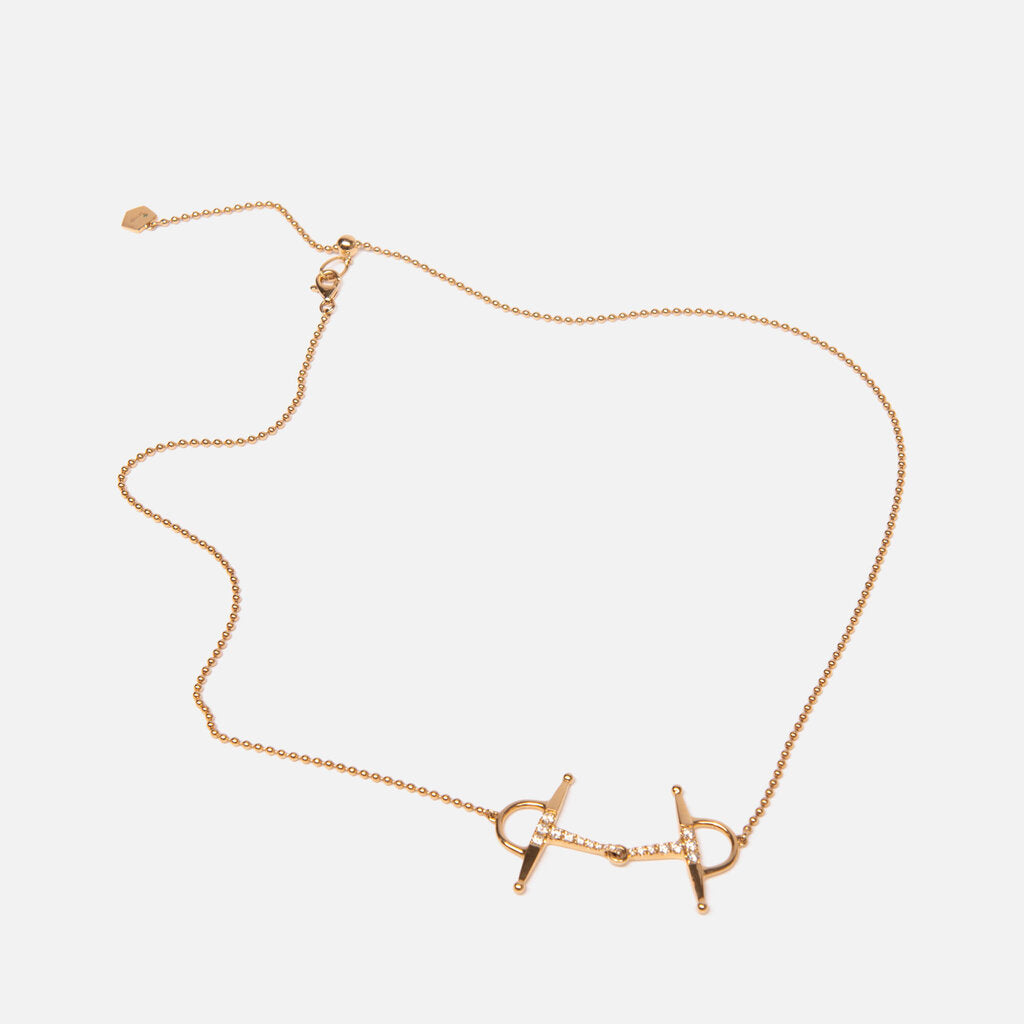 Graziela Gems Gold 18k Solo Diamond Bit Necklace