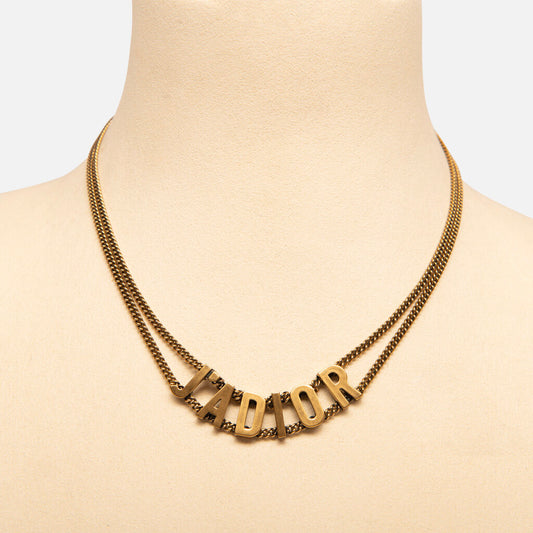 Christian Dior Gold Tone J'Adior Choker Necklace w/ Pouch