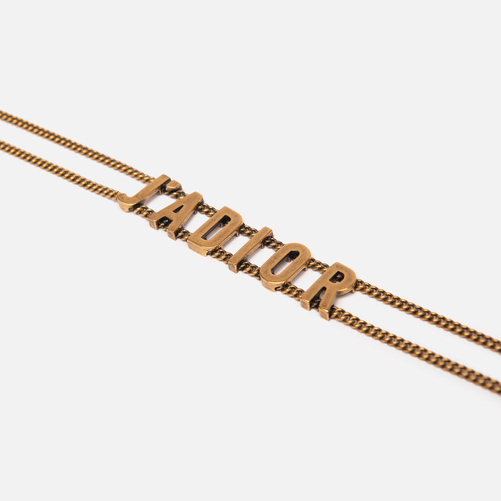 Christian Dior Gold Tone J'Adior Choker Necklace w/ Pouch