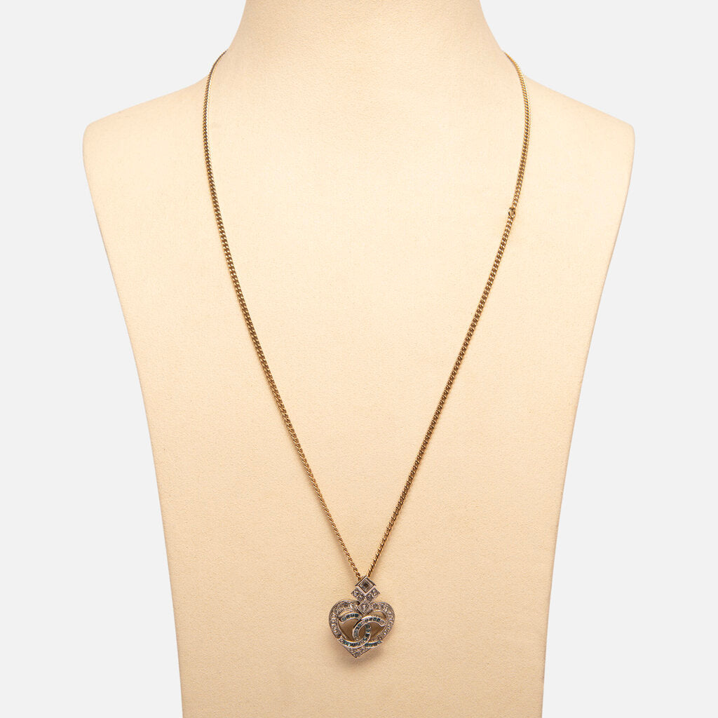 Chanel Coco Mark Rhinestone Crown Necklace
