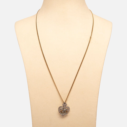 Chanel Coco Mark Rhinestone Crown Necklace