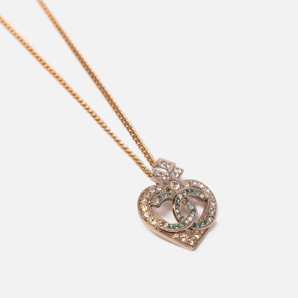 Chanel Coco Mark Rhinestone Crown Necklace