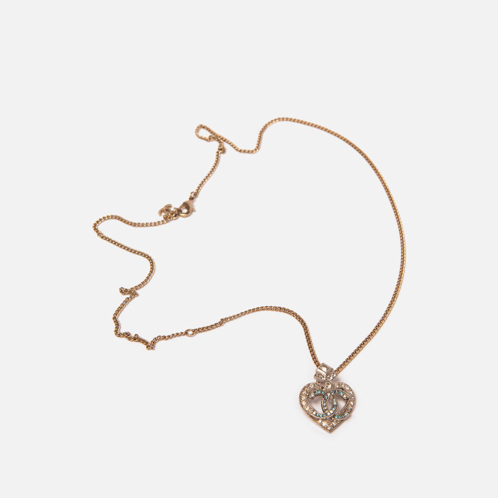 Chanel Coco Mark Rhinestone Crown Necklace