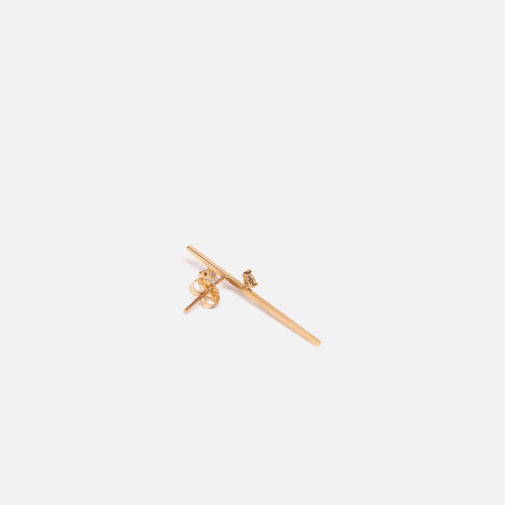 Grace Lee Gold & Diamond Bar Earring