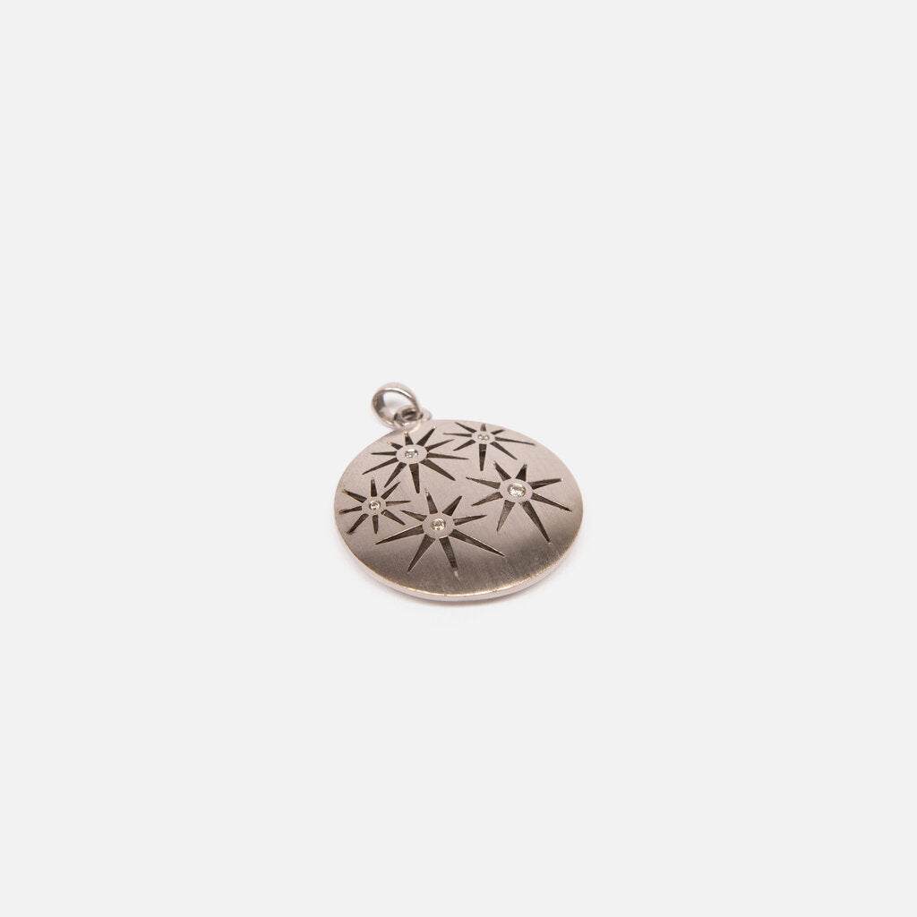 Sterling Silver + Diamond Starburst Pendant