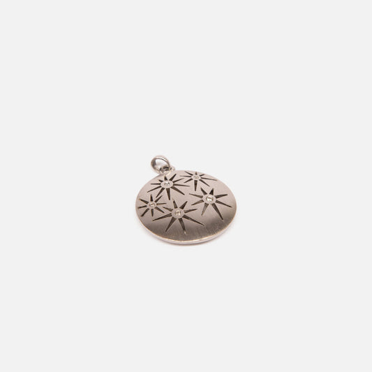Sterling Silver + Diamond Starburst Pendant