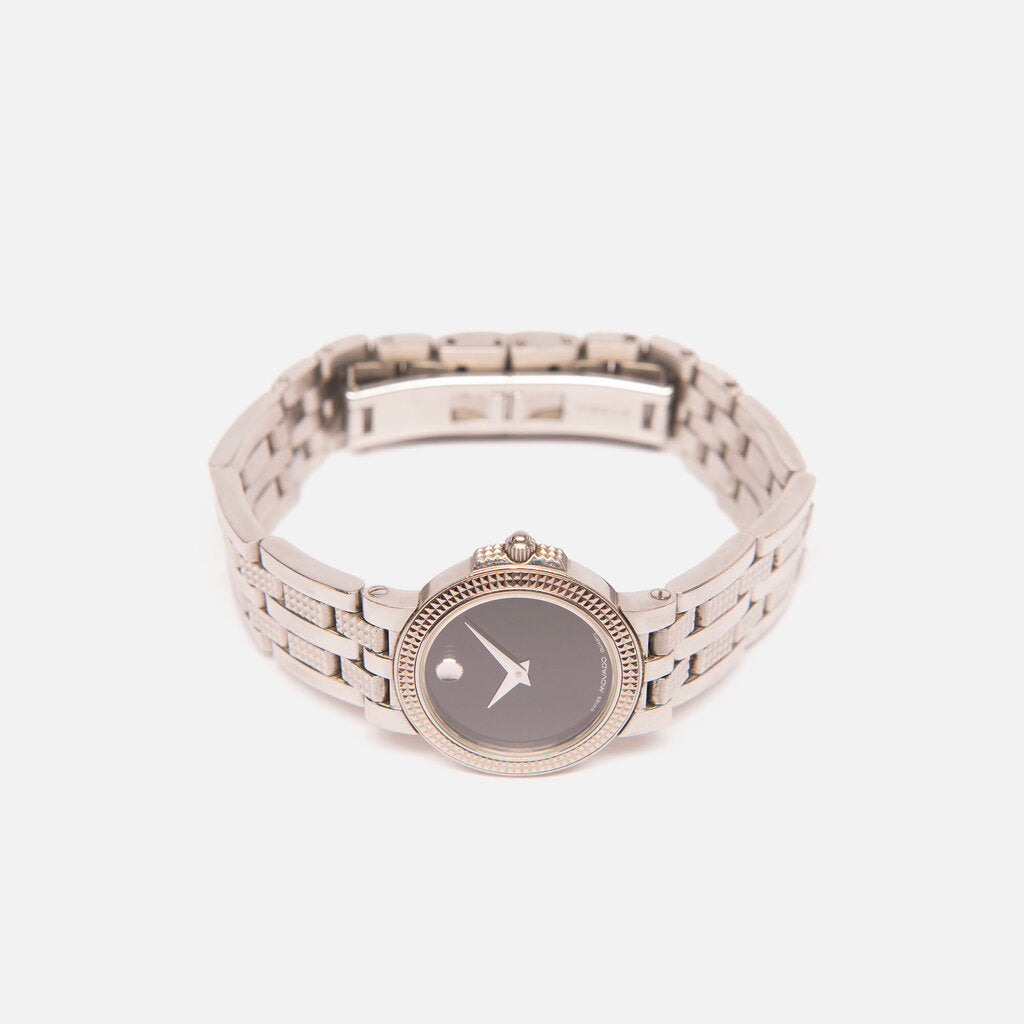 Movado Stainless Steel Black Dial Trevi Watch