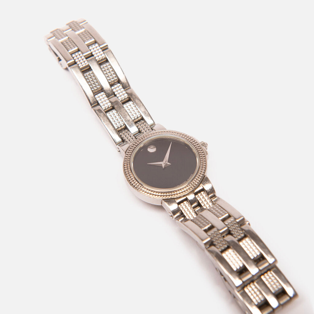 Movado Stainless Steel Black Dial Trevi Watch