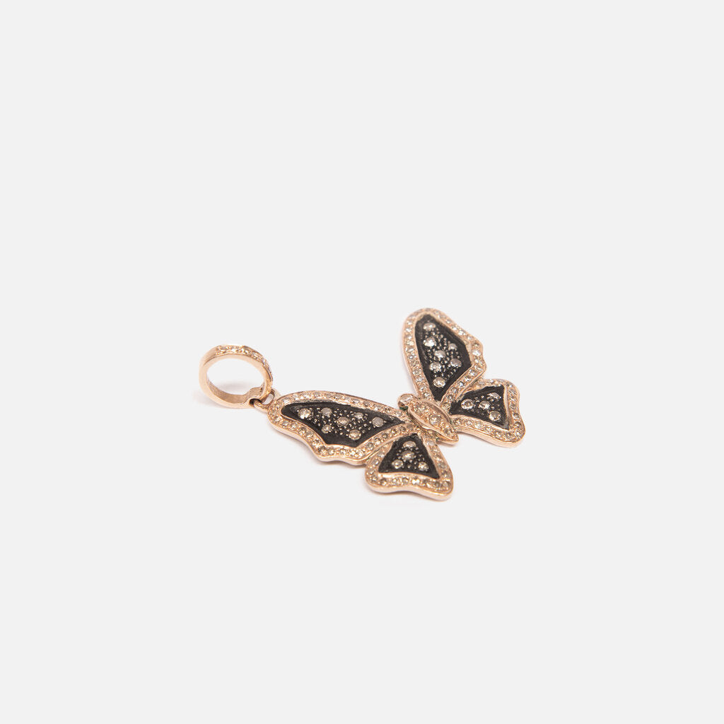 Jewels By Piper Rose Gold Plated And Diamond Butterfly Pendant