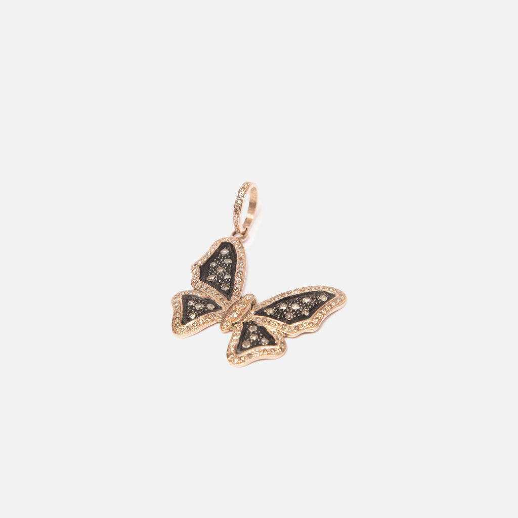Jewels By Piper Rose Gold Plated And Diamond Butterfly Pendant