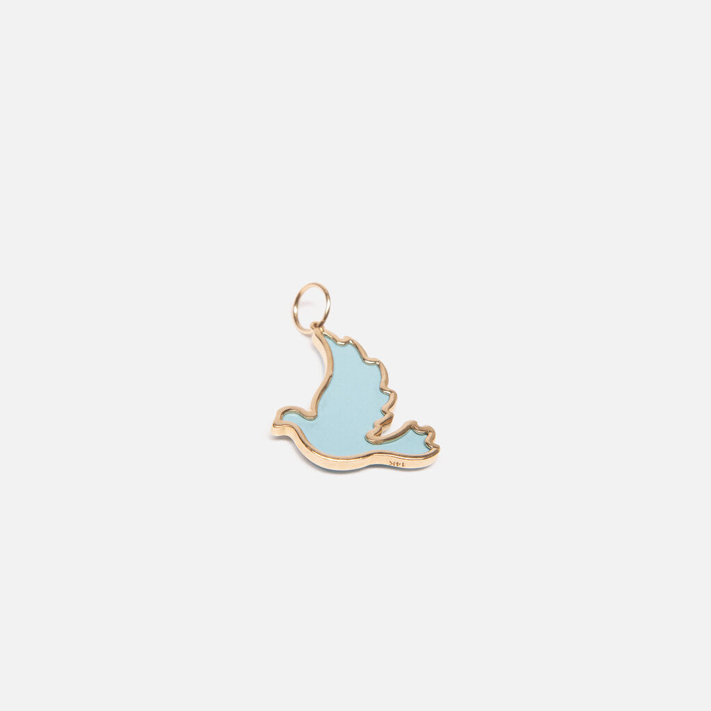 Rachel Lynn x Corri Lynn 14k YG, Turquoise And Diamond Dove Charm