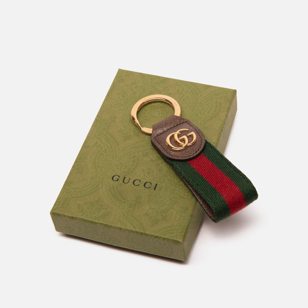 Gucci Ophidia Sherry Canvas Leather Bag Charm