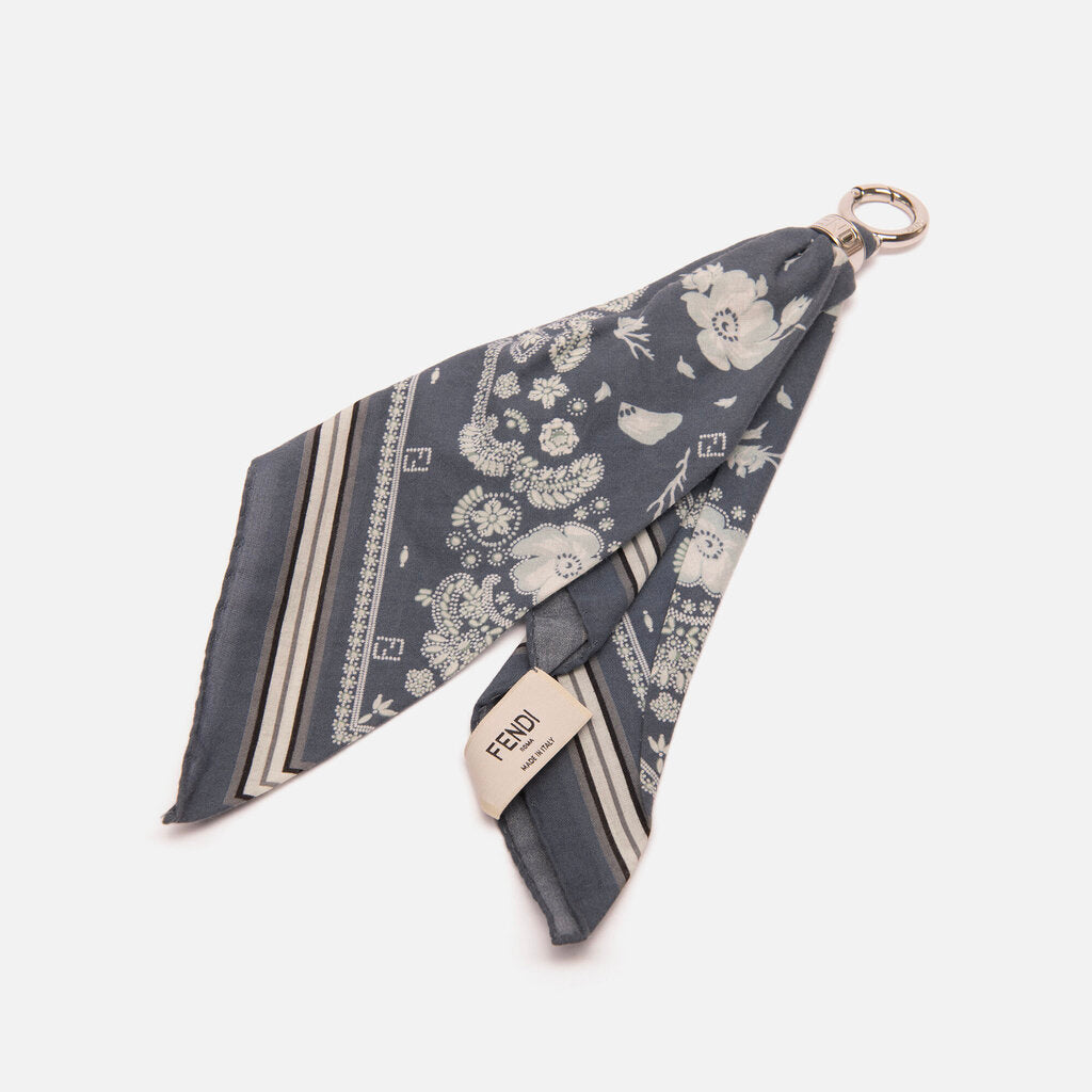Fendi Blue Cotton Scarf Key Chain