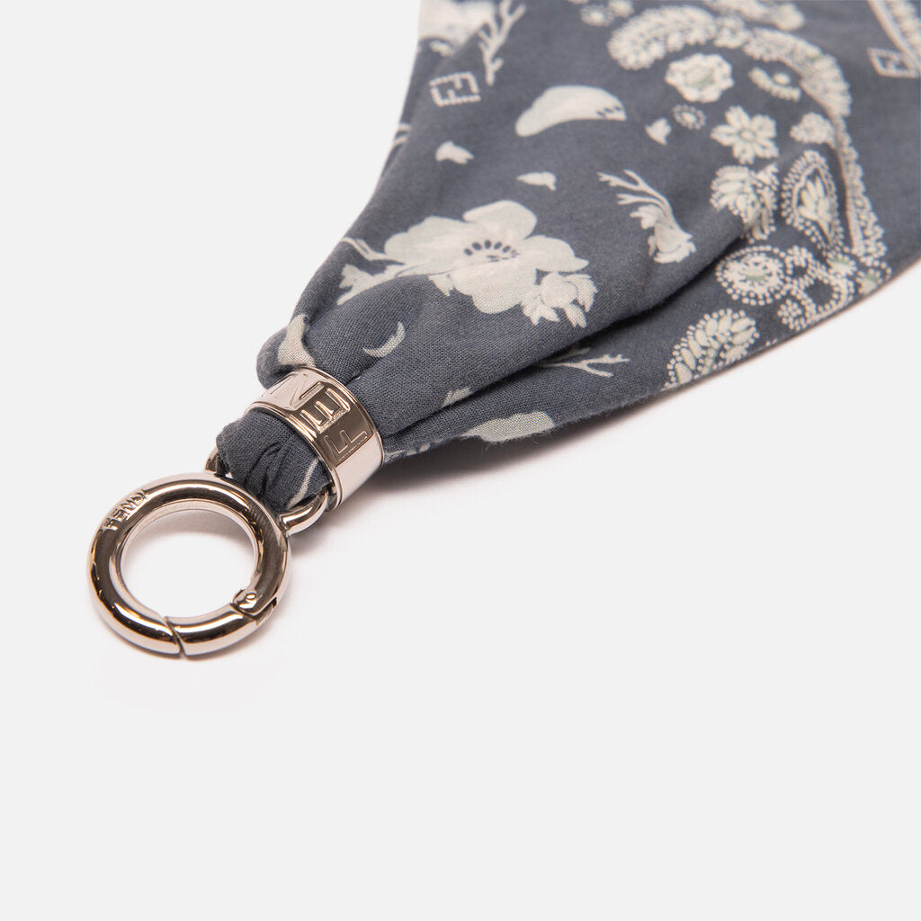 Fendi Blue Cotton Scarf Key Chain