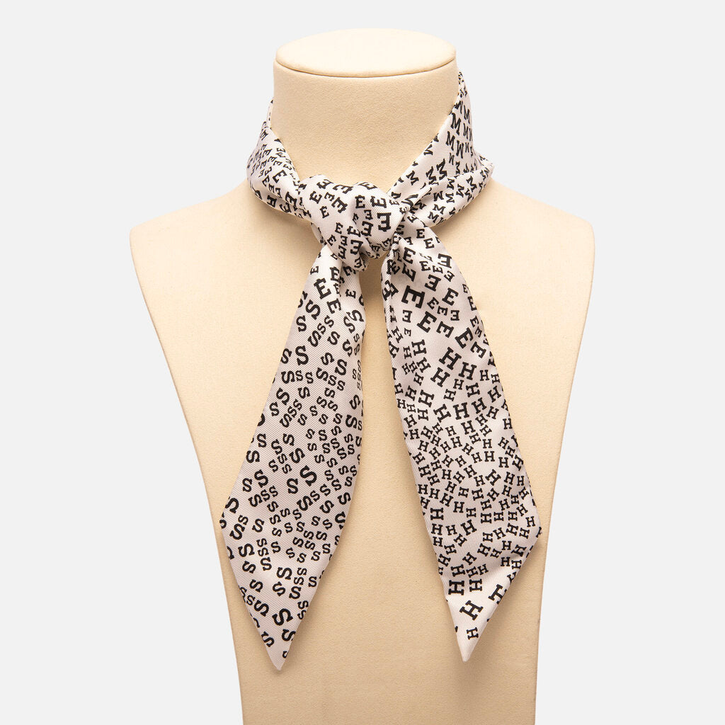 Hermes B&W Silk Twilly