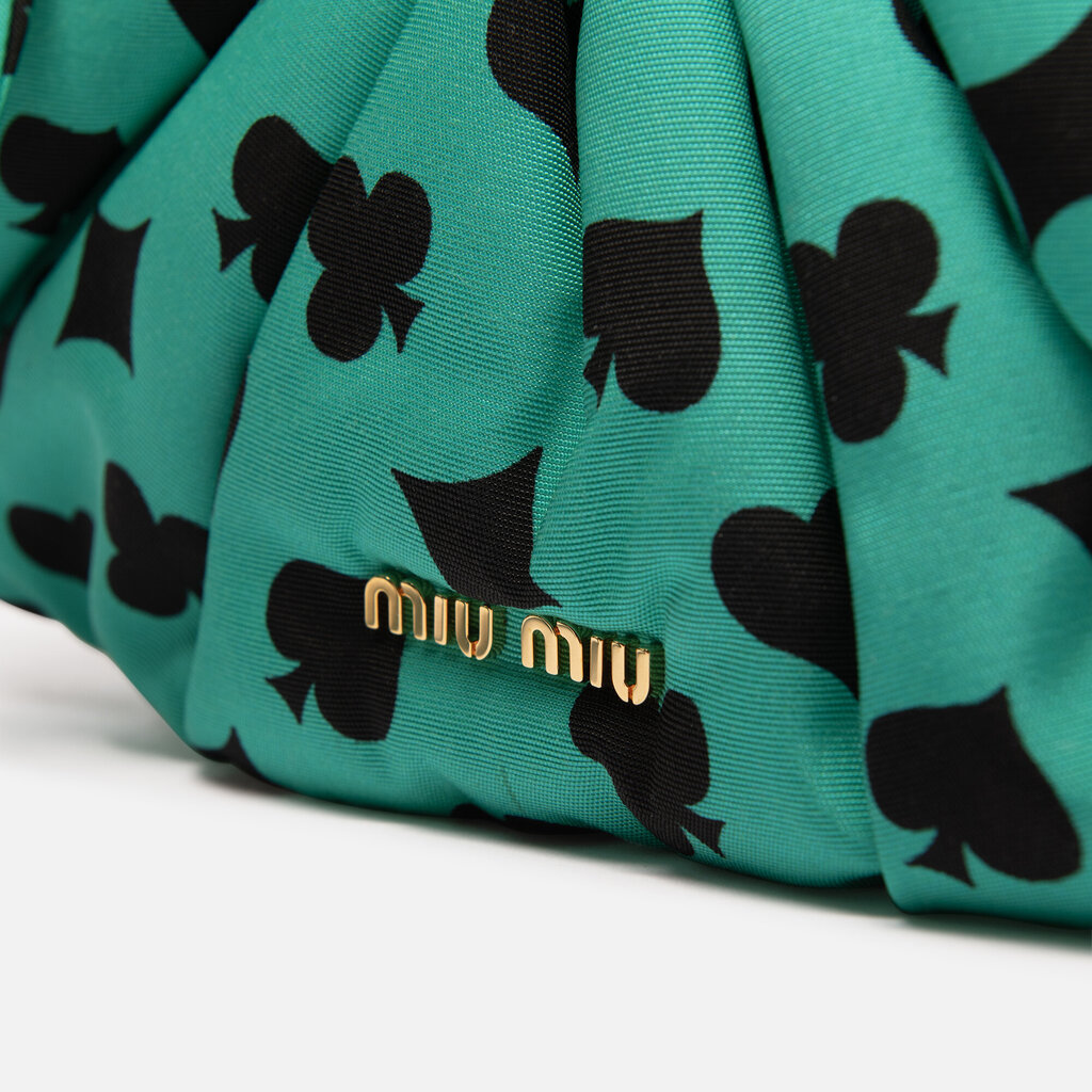 Miu Miu Teal Nylon "Playing Card" Cosmetic Pouch