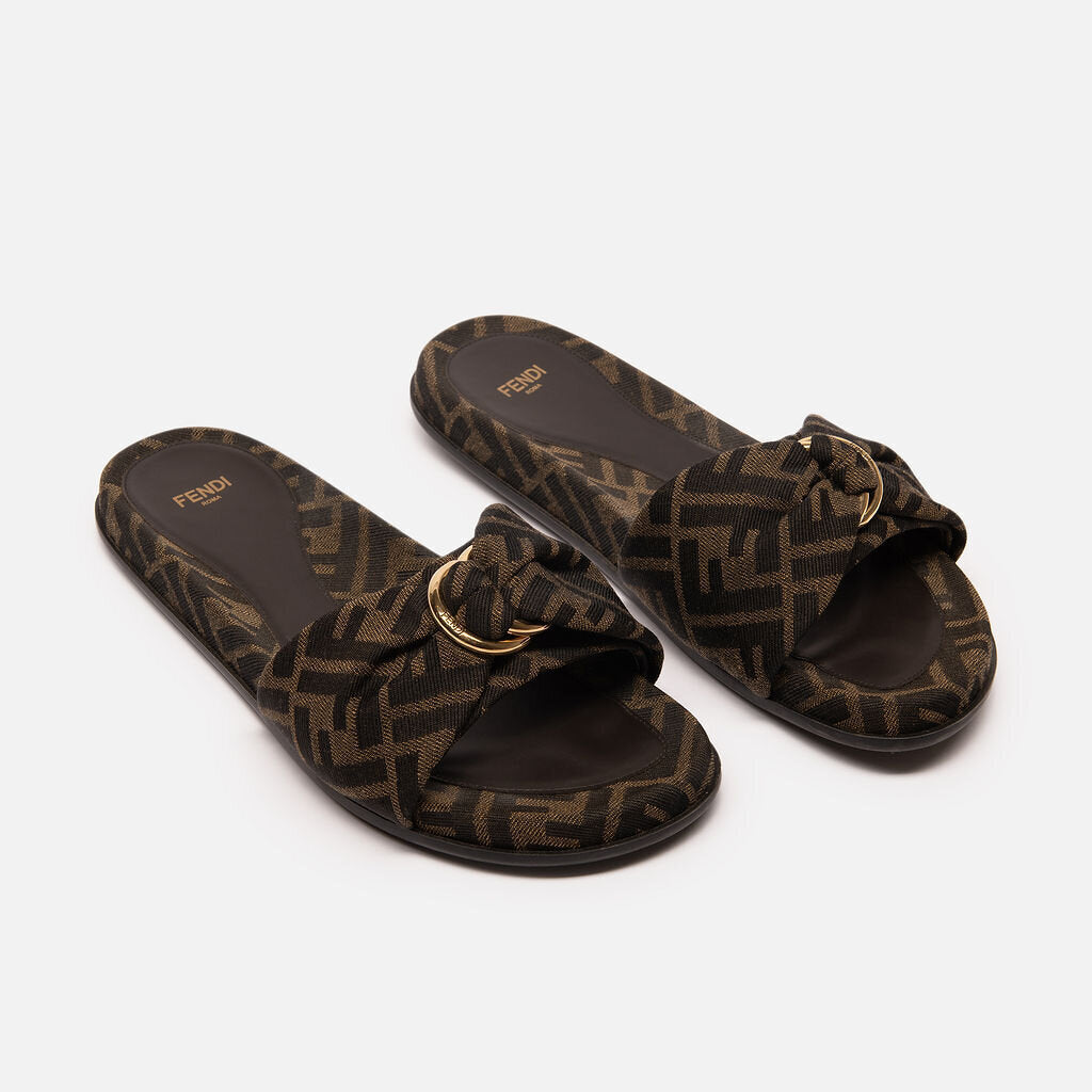Fendi Brown Zucca Knot Sandal
