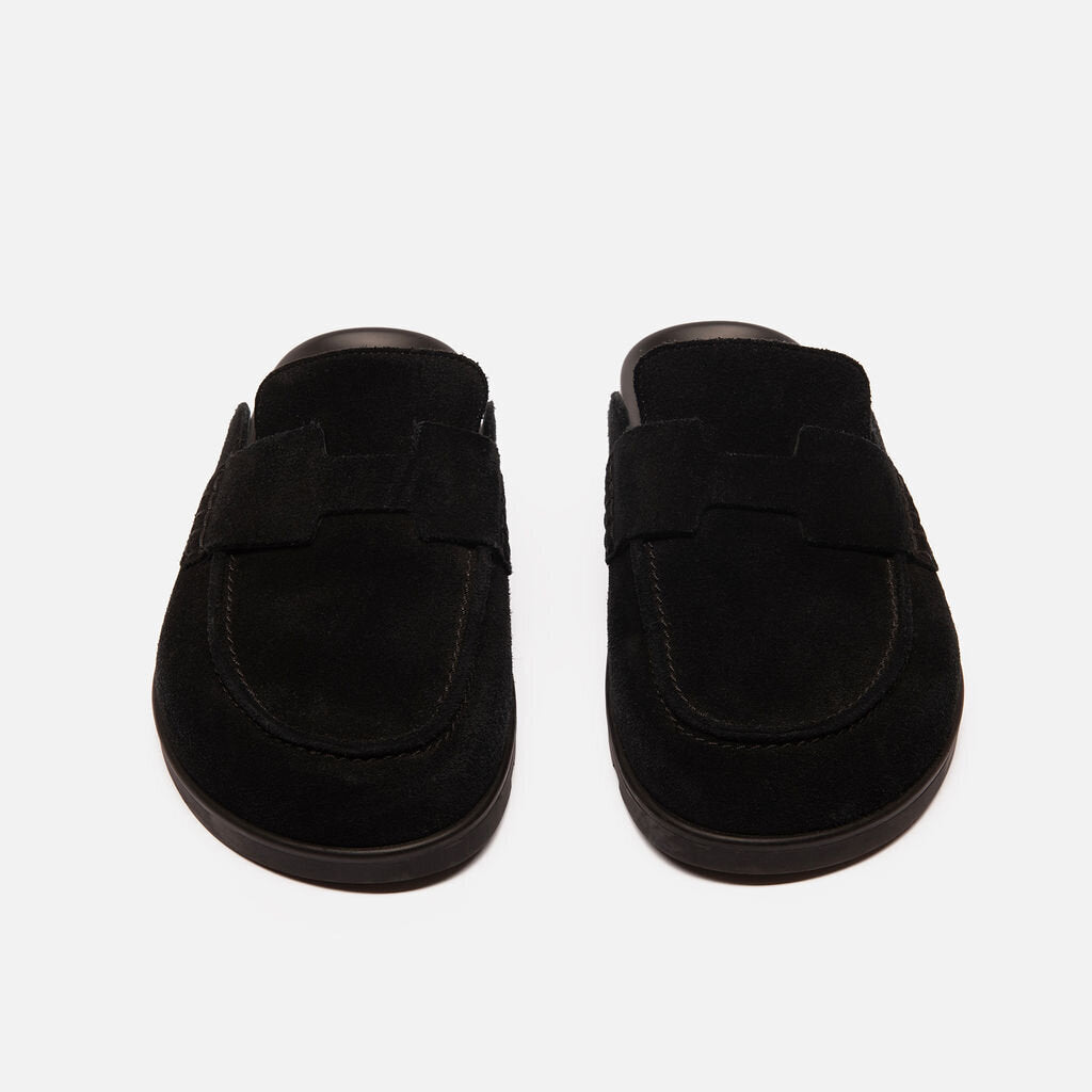 Hermes Black Suede Go Mules