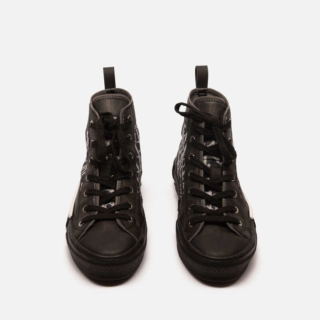 Christian Dior B&W Monogram High Top Sneaker