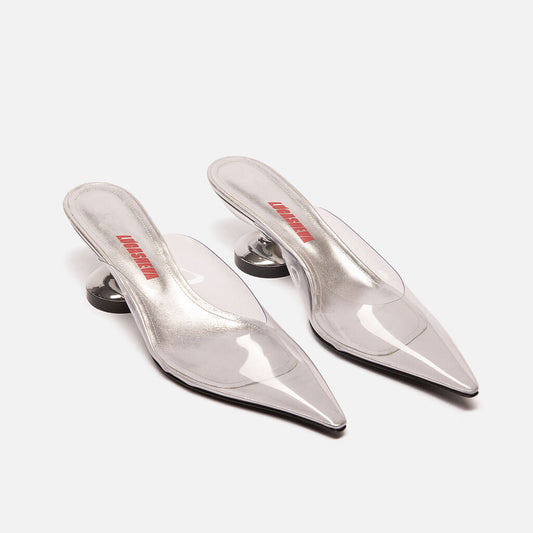 Lucasheva PVC & Silver Mules