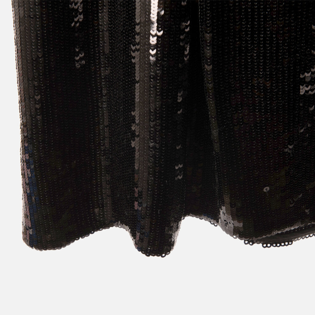 Khaite Black Sequin Midi Skirt