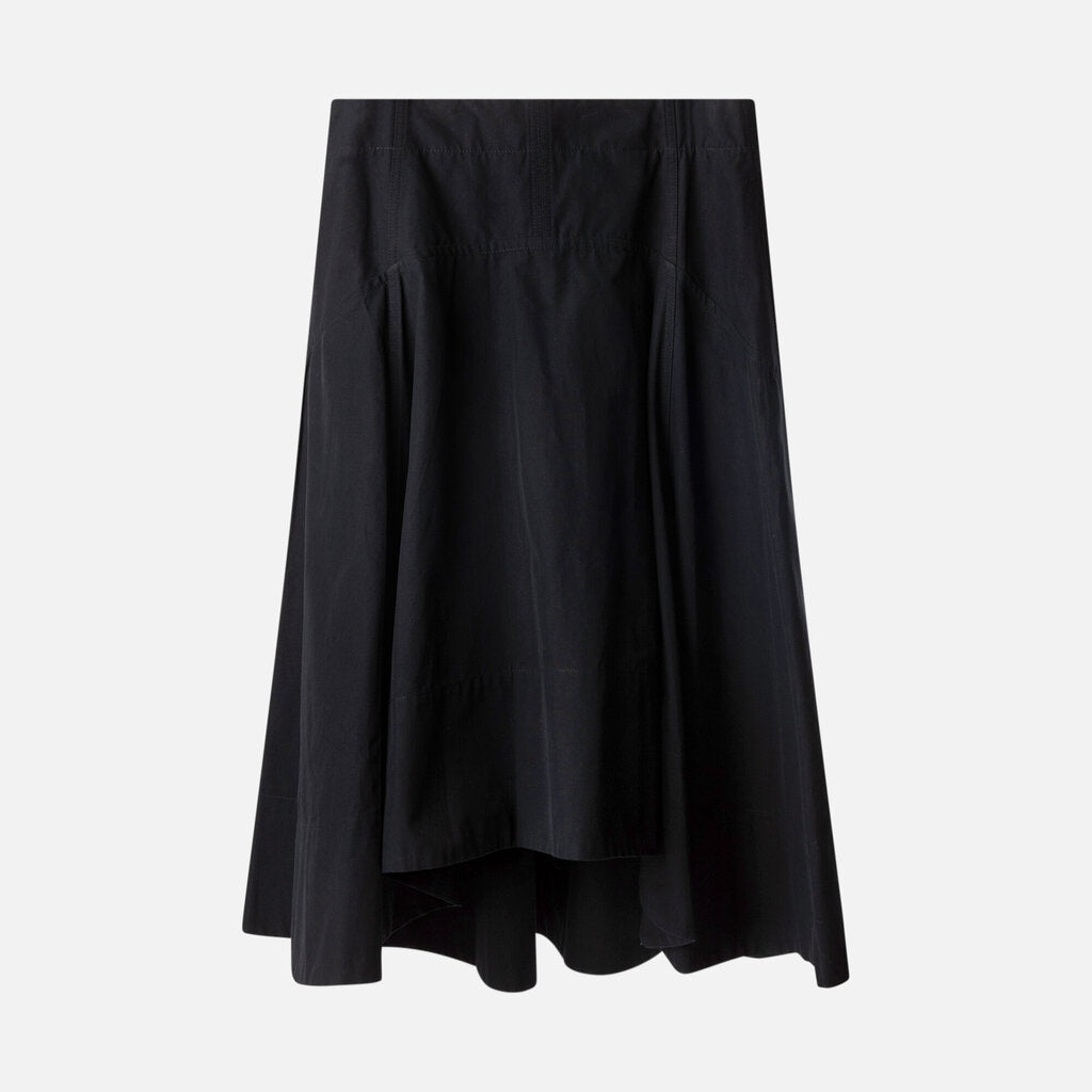 Bottega Veneta Navy Cotton Midi Skirt