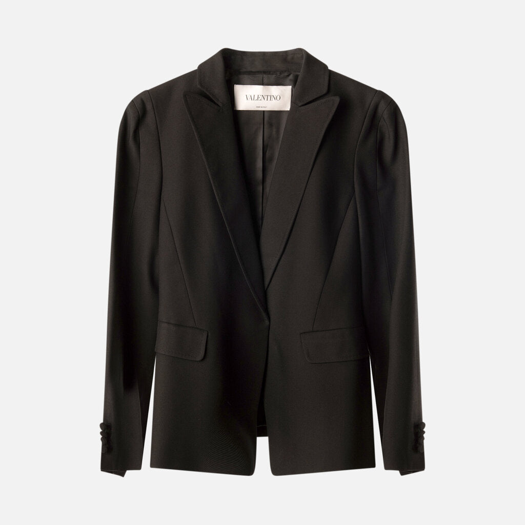 Valentino Black Dunettine Silk Blazer