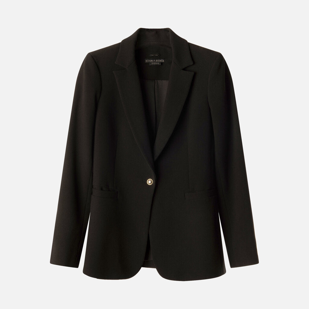 Alice + Olivia Black Poly/Viscose Blazer