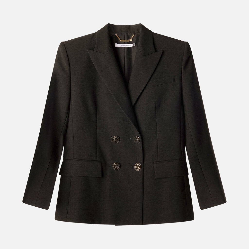 Givenchy Black Wool/Mohair Double Breasted Blazer