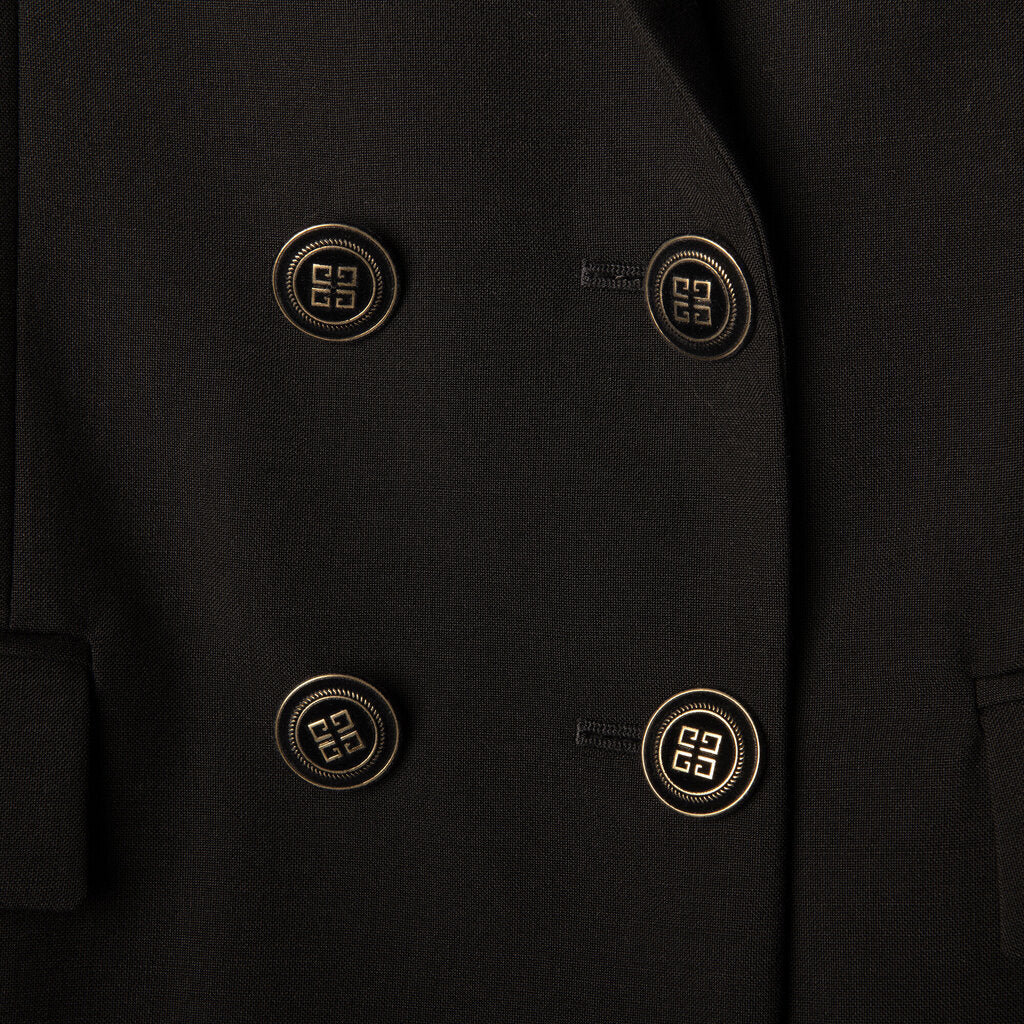 Givenchy Black Wool/Mohair Double Breasted Blazer