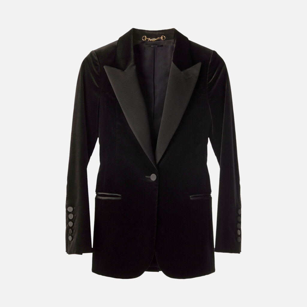Gucci Black Velvet Blazer + Trousers