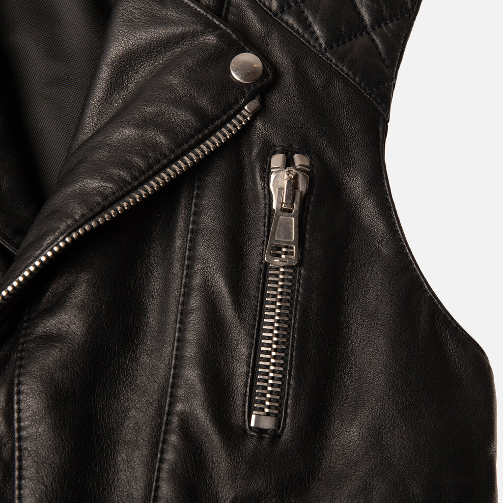 Balenciaga Leather Silver Hardware Biker Vest