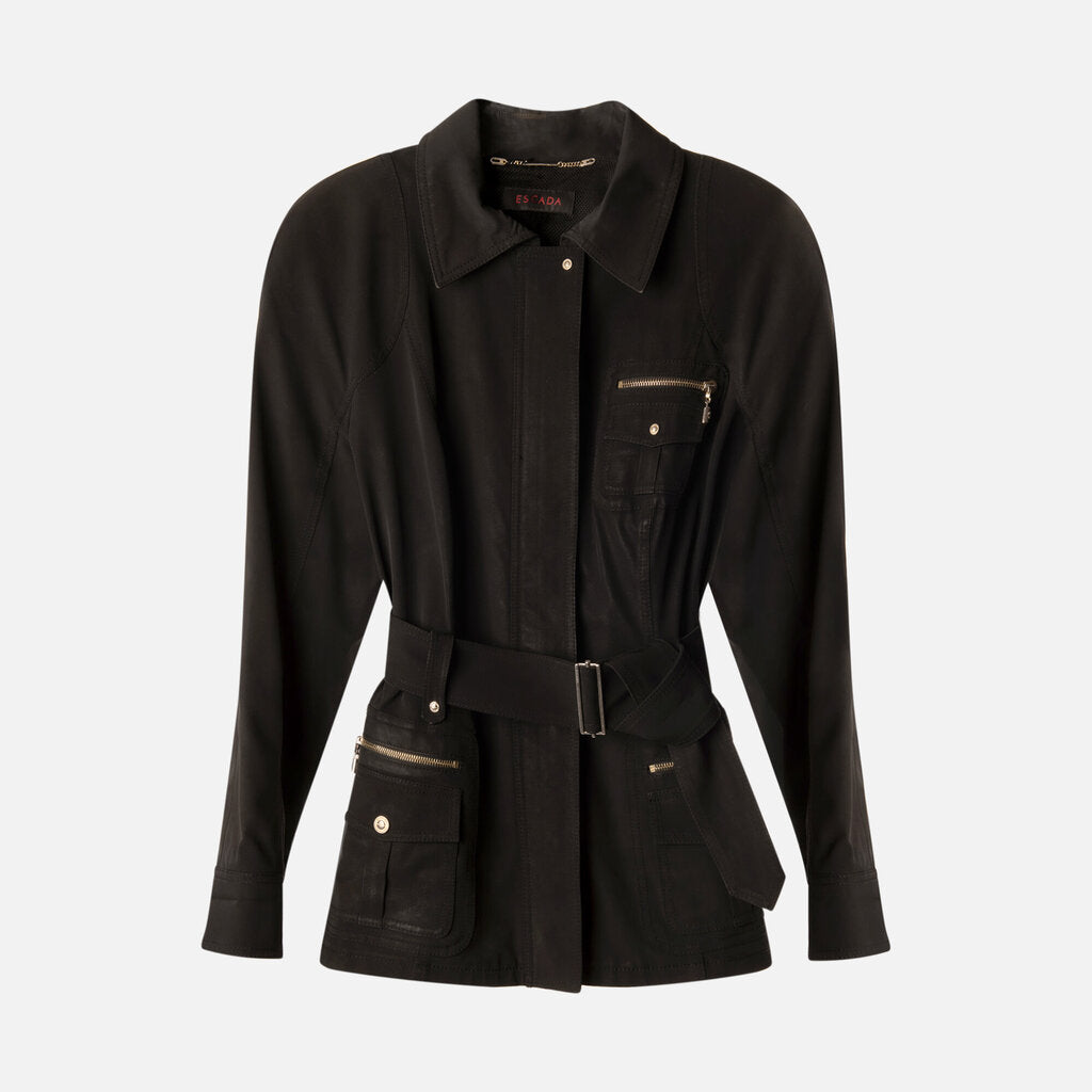 Escada Black Zip Utility Jacket