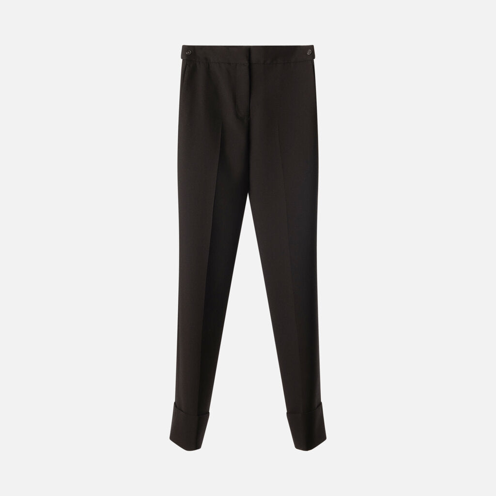 Tod's Black Straight Leg Cuffed Trouser